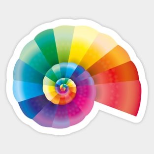 Rainbow Ammonite Sticker